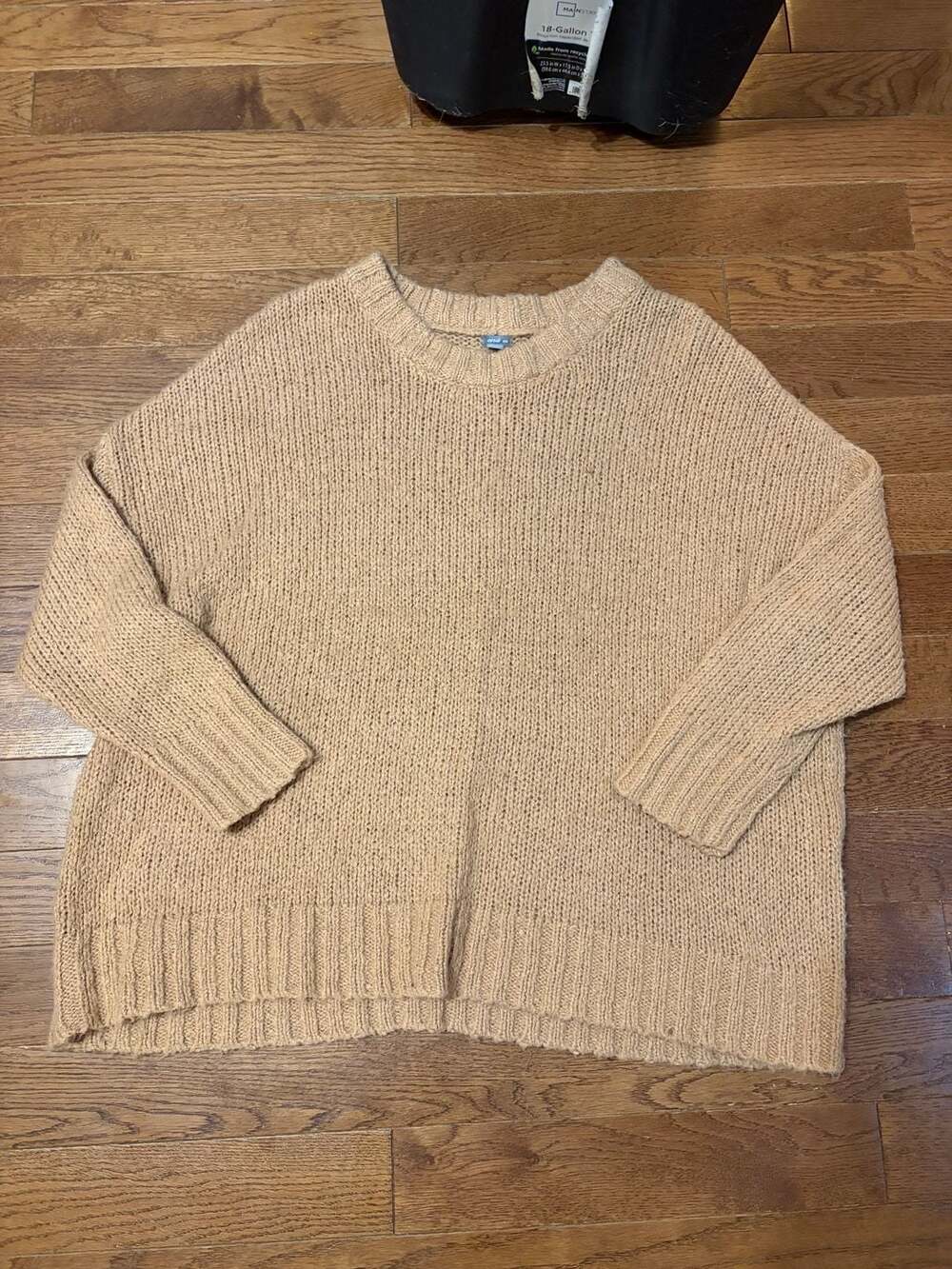 Aerie camel Oversized Knit Crew Sweater